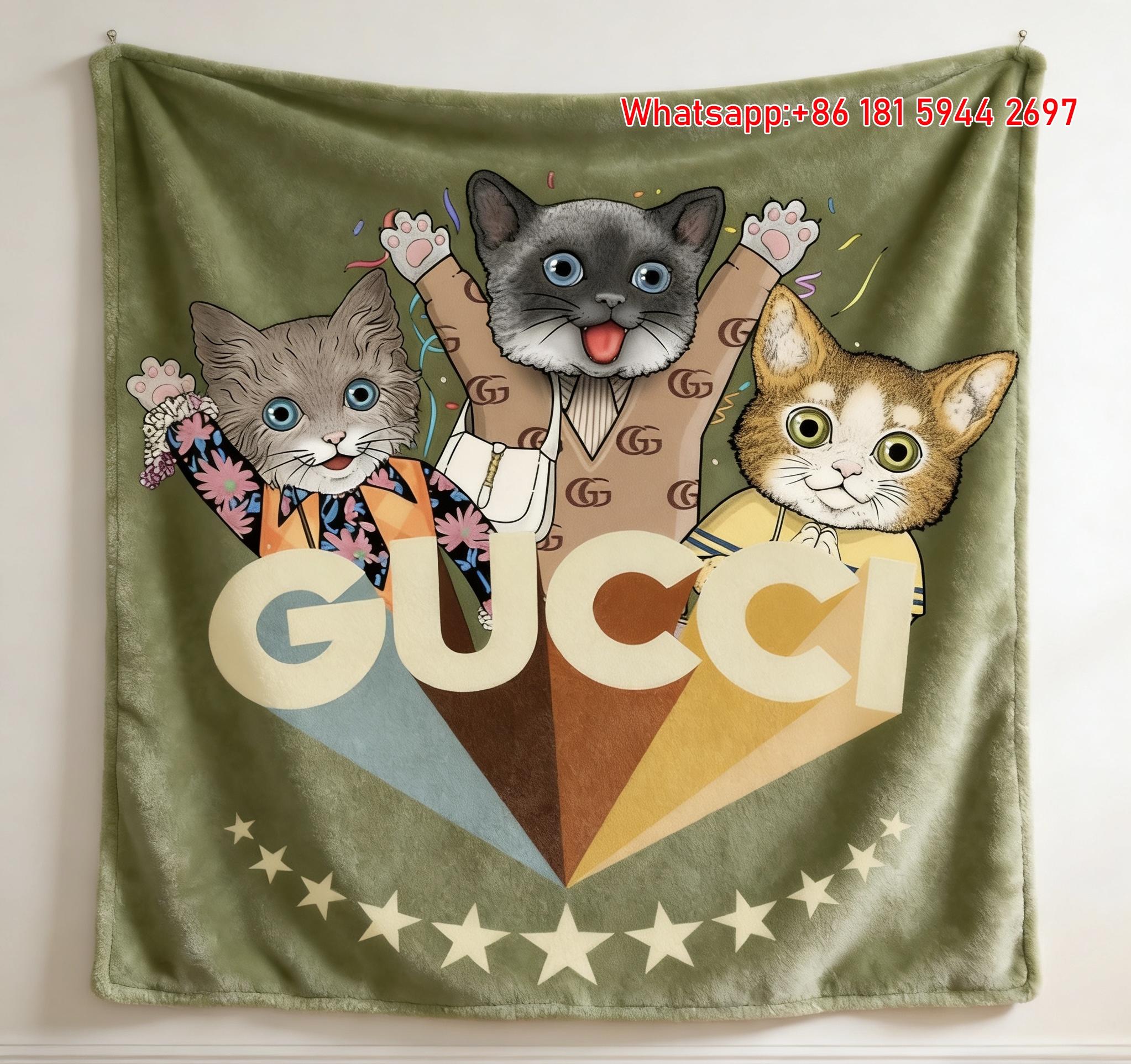 Gucci Feline Celebration Tapestry Throw Blankets IMG_2932